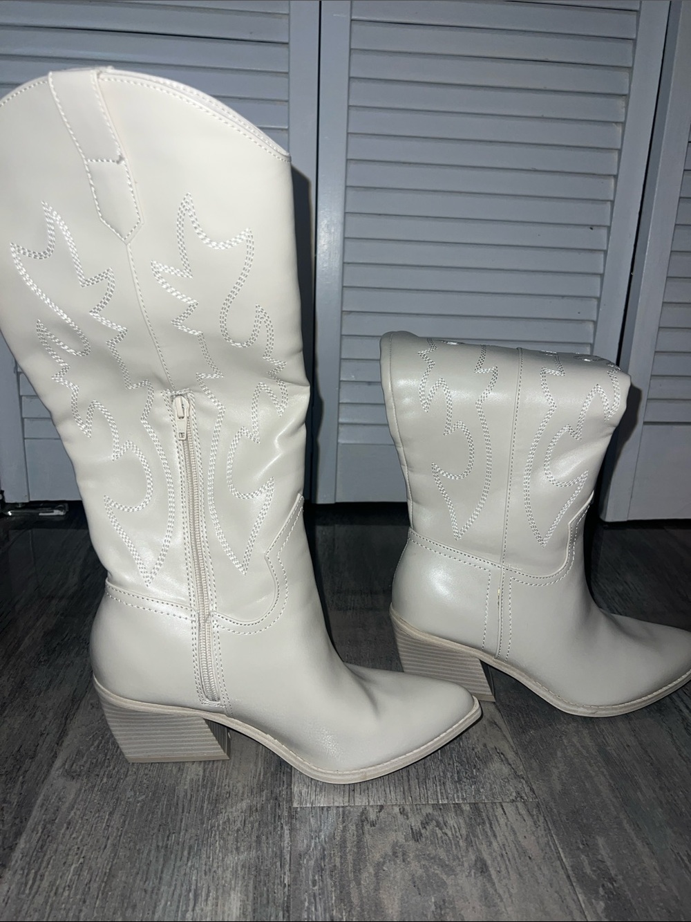 Madden NYC - Women's Cream Western Mid-Calf Boots